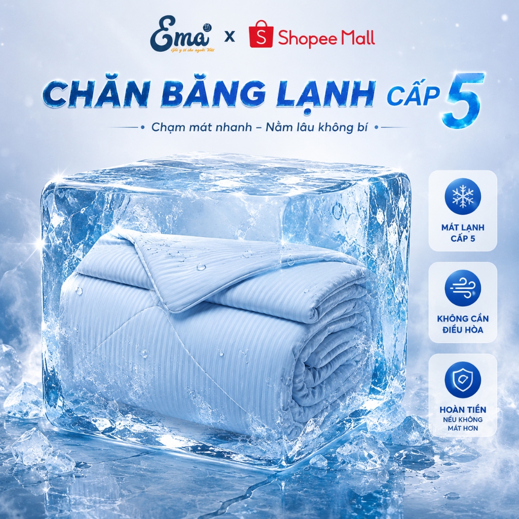 Chăn Băng Lạnh EMA Cao Cấp - Mát Lạnh Tức Thì, Mềm Mướt Như Nước -  Không lạnh hoàn tiền | BigBuy360 - bigbuy360.vn