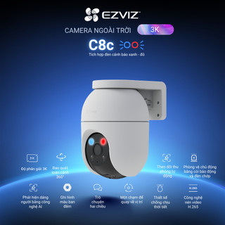 [MỞ BÁN] Camera WIFI Ezviz C8C 5MP Cảnh Báo Bằng Đèn Xanh-Đỏ, Chống Chịu Thời Tiết, Tích Hợp AI Phát Hiện Dáng Người