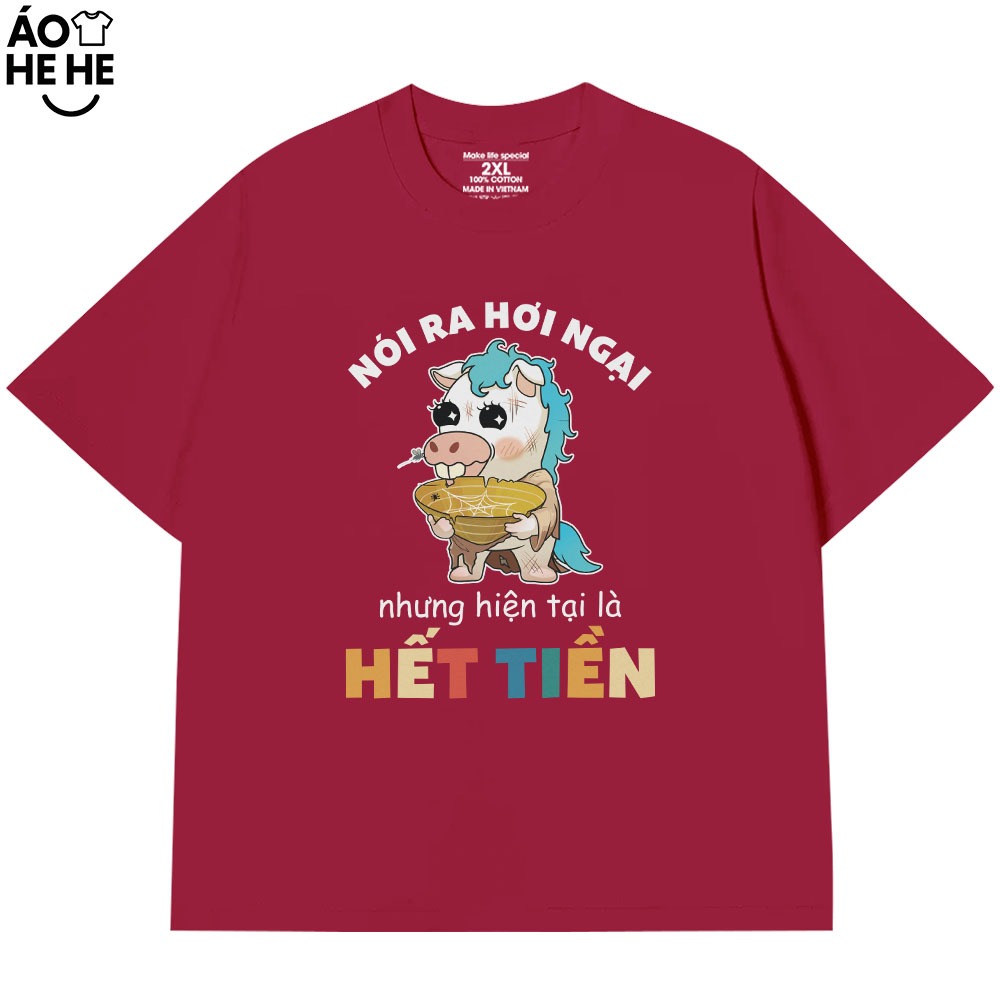 Áo Thun Hài Hước Ngại Tại Hết Tiền, Câu Nói Văn Phòng Công Sở Form Rộng Cotton 230gsm In Theo Yêu Cầu