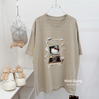 Áo Thun Nữ Kitty Họa Tiết Cute Form Rộng QCCC Cao Cấp