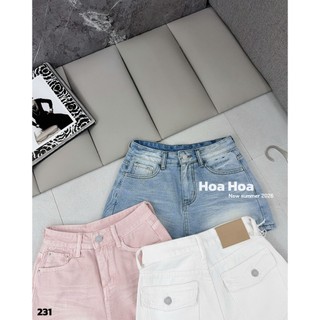 Quần Sooc Jean Giả Váy Cạp Cao Có Lót QCCC Cao Cấp