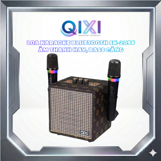 Loa Bluetooth Karaoke kèm 2 mic không dây chỉnh được bass, treble REMI OFFICIAL