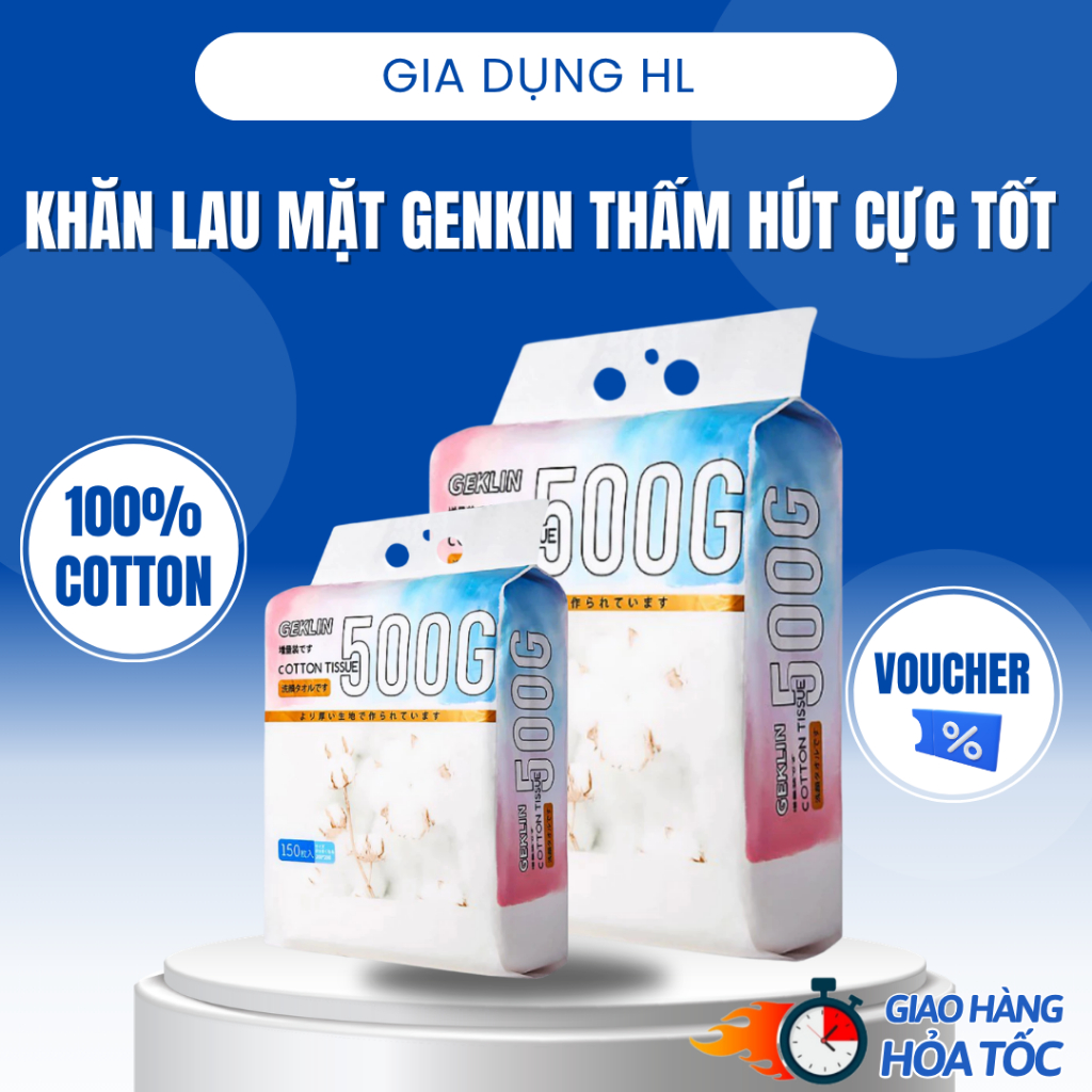 Khăn Giấy Lau Mặt 100% Cotton – Dạng Rút, Dùng 1 Lần, Thấm Hút Tốt, Tiện Dụng
