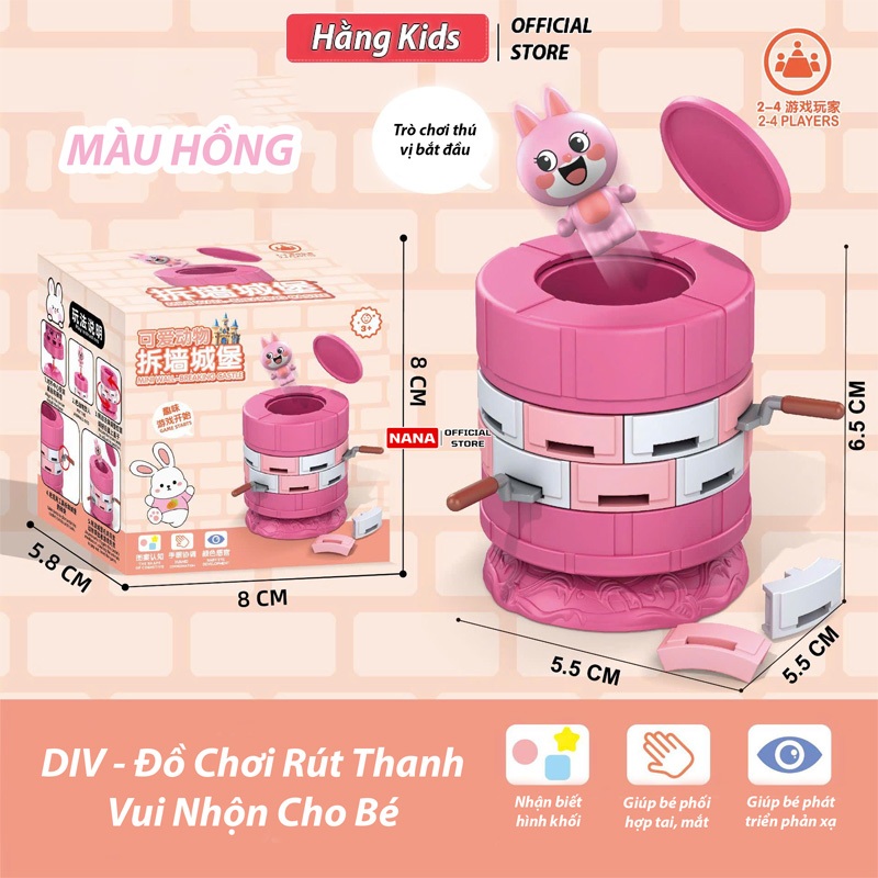 Thùng Gấu Thăng Bằng Mini – Đồ Chơi Rút Thanh Vui Nhộn Cho Bé