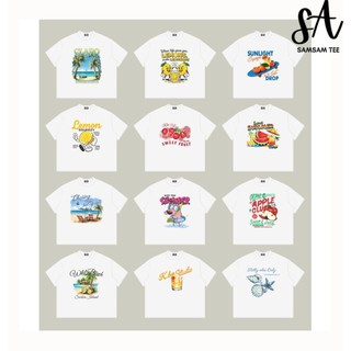 SamSam TEE Unisex ÁO THUN BOXY cotton 2 chiều ÁO THUN NAM NỮ IN HOẠ TIẾT MÙA HÈ NĂNG ĐỘNG