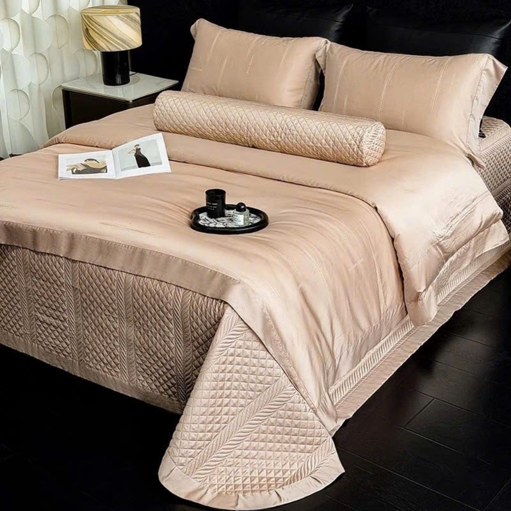 Set tencel 100s ga trần phủ vỏ chăn nét đến từng chi tiết ✨