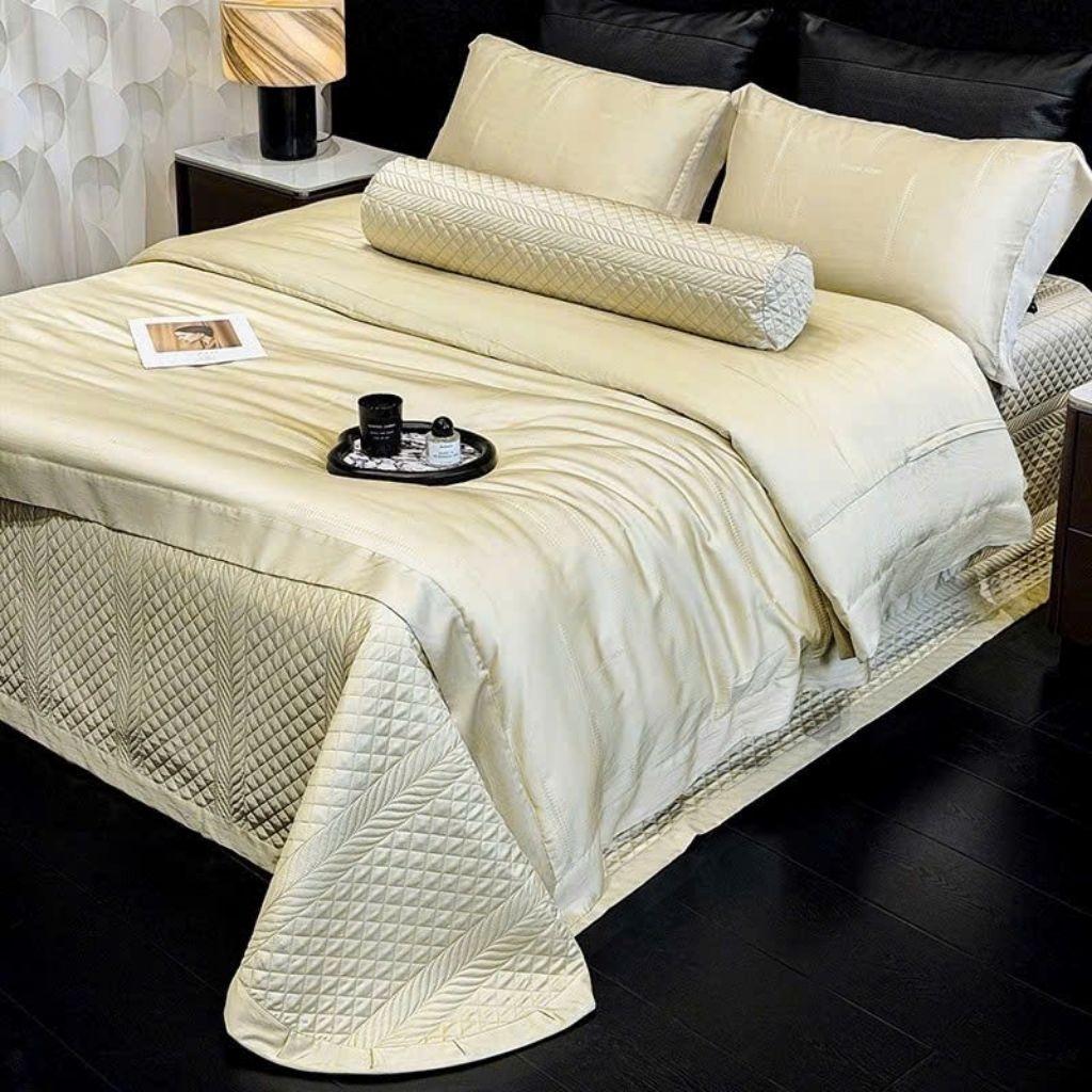 Set tencel 100s ga trần phủ vỏ chăn nét đến từng chi tiết ✨