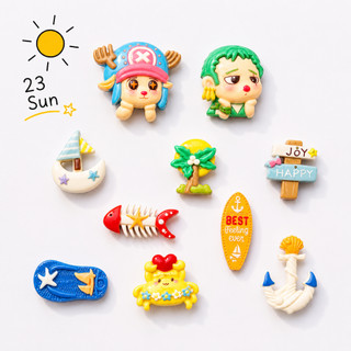 Set Charm One Piece Sunny Sea – Luffy Zoro mùa hè mix thuyền neo cá biển dép đảo hải tặc DIY Crocs ☀️🏴‍☠️🌊
