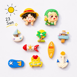 Set Charm One Piece Sunny Sea – Luffy Zoro mùa hè mix thuyền neo cá biển dép đảo hải tặc DIY Crocs ☀️🏴‍☠️🌊