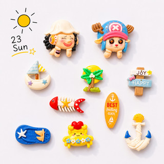 Set Charm One Piece Sunny Sea – Luffy Zoro mùa hè mix thuyền neo cá biển dép đảo hải tặc DIY Crocs ☀️🏴‍☠️🌊