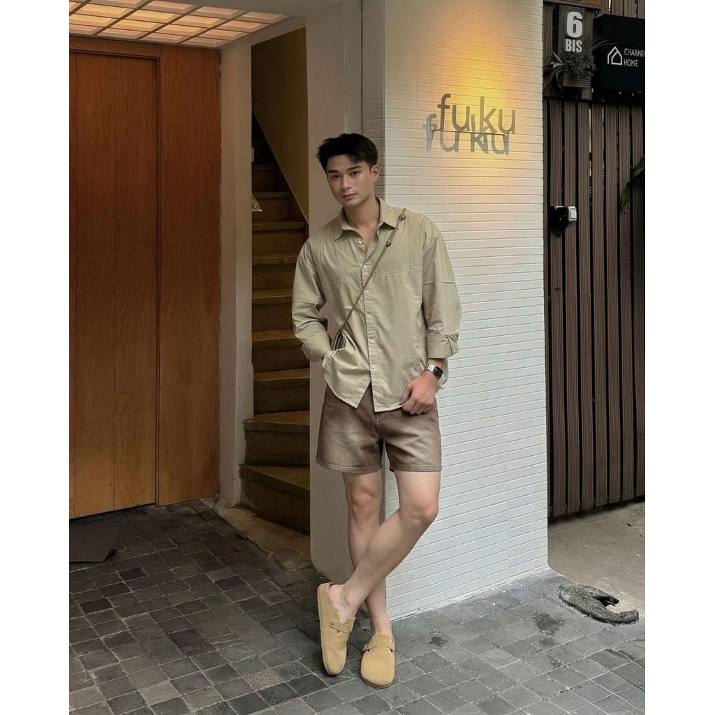 Quần Short Jeans Nam Form Rộng Trên Gối Denim Cao Cấp Basic Unisex Local Brand TMT.STU | TMTD12
