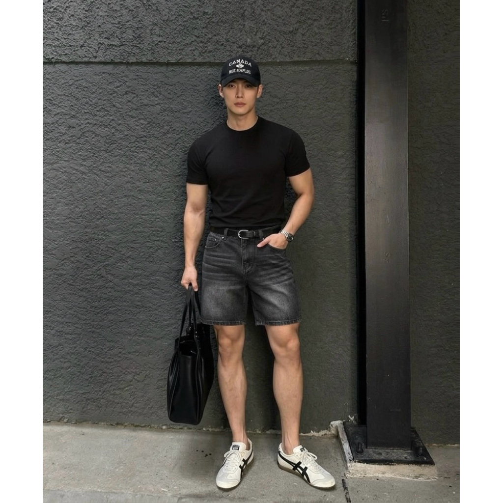 Quần Short Jeans Nam Form Rộng Trên Gối Denim Cao Cấp Basic Unisex Local Brand TMT.STU | TMTD12