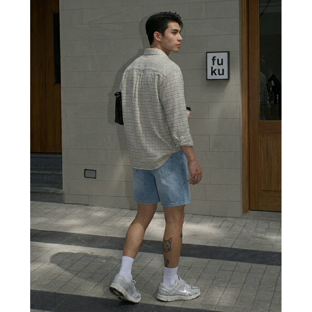 Quần Short Jeans Nam Form Rộng Trên Gối Denim Cao Cấp Basic Unisex Local Brand TMT.STU | TMTD12