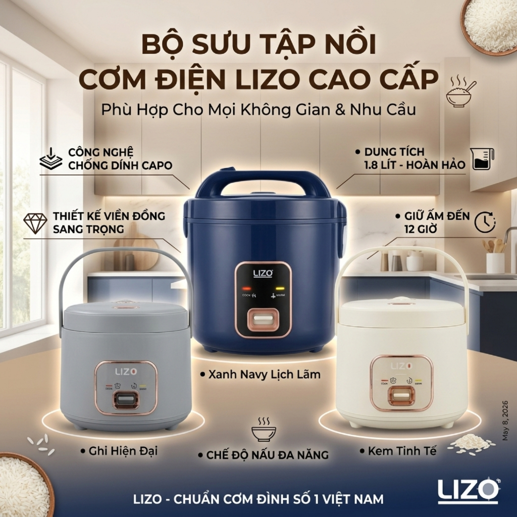 Nồi Cơm Điện Cơ Rapido RC-3.0M 3L Thiết Kế Sang Trọng Bảo Hành 12 Tháng