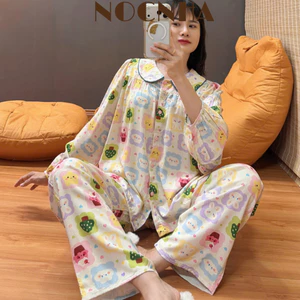 Bộ tole lanh tay bồng, cổ sen phối viền, PHOM RỘNG, hàng F21 may kỹ 43-90kg - Nocnhamacdobo