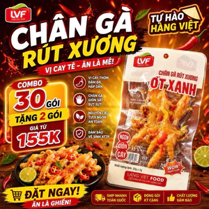 COMBO 30 Chân gà Rút xương ỚT Xanh 22g (Túi Trong màu Hồng)