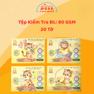 Tệp Kiểm Tra 4 Ô Ly Thuận Tiến ĐL 80, 100 GSM/ Giấy Kiểm Tra 20 Tờ Văn Phòng Phẩm Sao Mai