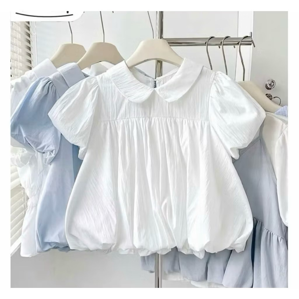 Áo Babydoll Nữ Gió Su Mềm Cổ Sen Dáng Bí Tay Bồng – Áo Kiểu Tiểu Thư Hàn Quốc Nàng Thơ BAP Studio - A173