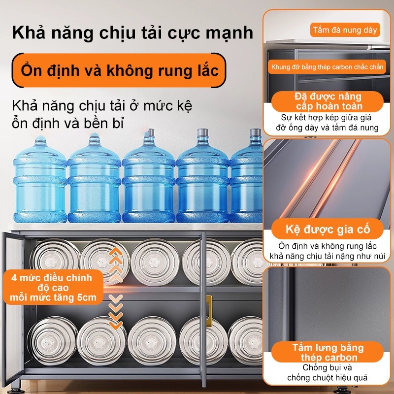 Bàn làm việc nhà bếp chất lượng cao và bền bỉ Kệ đựng đồ đa năng thép cacbon Kệ để đồ nhà bếp