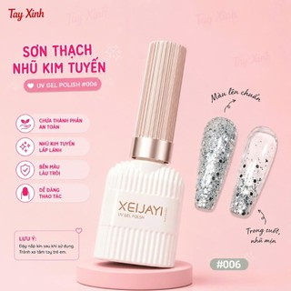 Sơn Thạch Nhũ Kim Tuyến XEIJAYI6 Màu UV Gel Polish – Gel Trong Suốt Lấp Lánh, Bền Màu, Dễ Sơn, Soi Đèn Nhanh