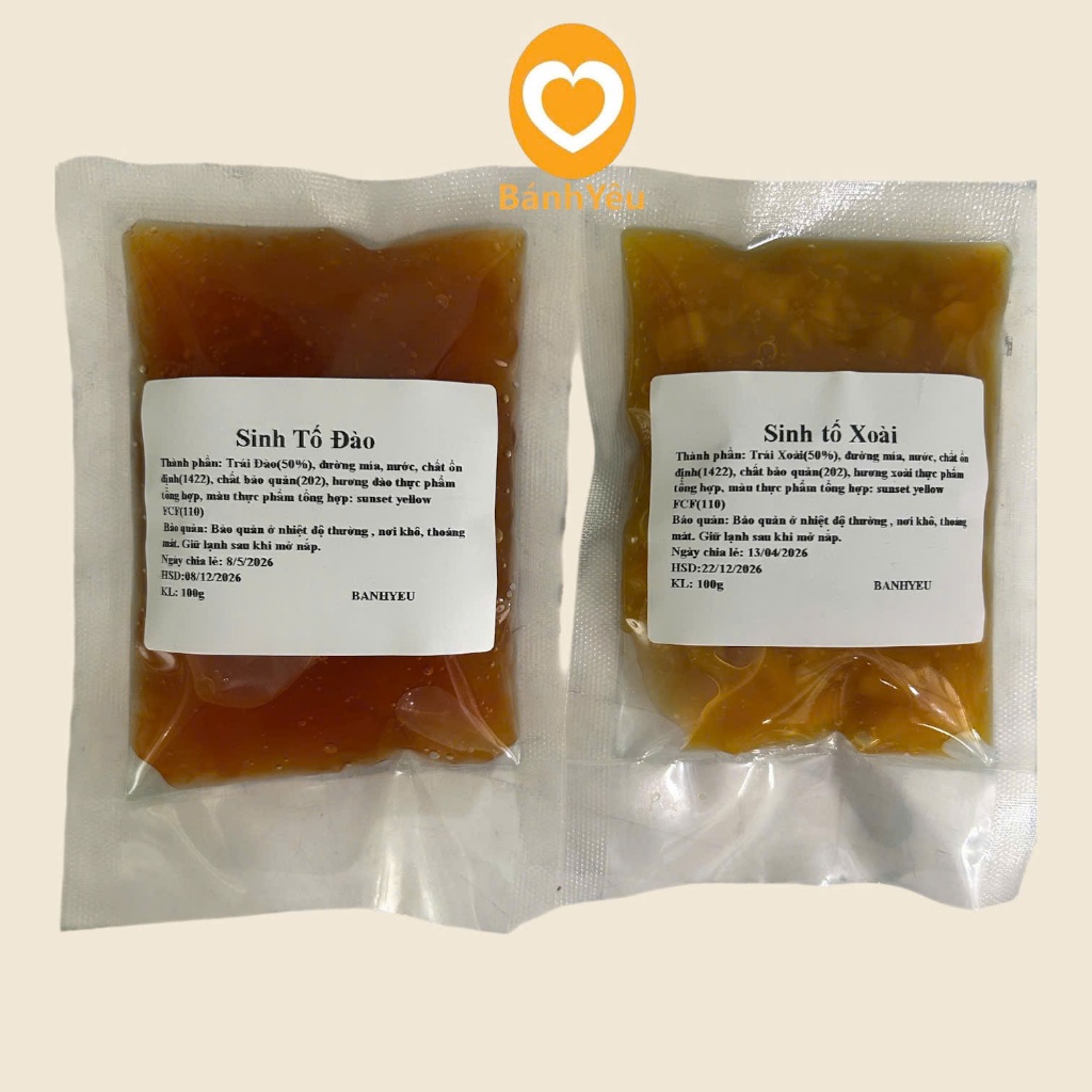 Sinh tố Golden Farm chia lẻ ( chai hoặc túi 100g Ngẫu Nhiên ) Mứt trái cây làm Panna Cotta, sữa chua túi 100g
