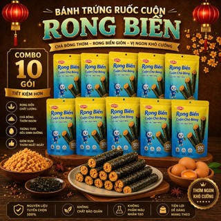 {Siêu Hời} Combo 10 Gói Rong Biển Cuộn Chà Bông Giòn Ăn Cùng Tavira – Ăn Vặt Thả Ga Không Lo Về Giá