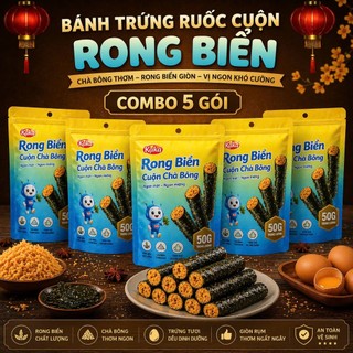 {Siêu Hời} Combo 10 Gói Rong Biển Cuộn Chà Bông Giòn Ăn Cùng Tavira – Ăn Vặt Thả Ga Không Lo Về Giá