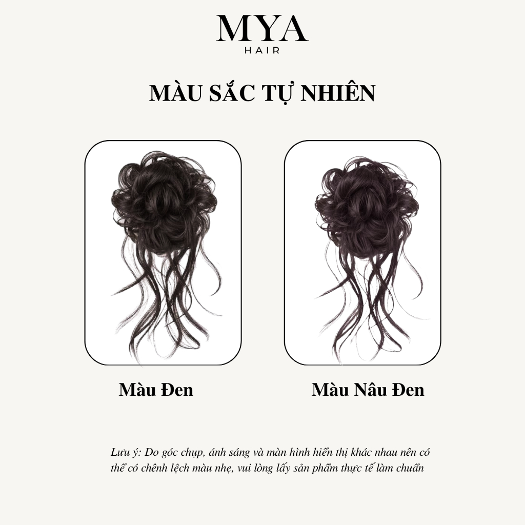Tóc Giả Búi Lơi MYA Tóc Búi Lệch, Kiểu Tua Gợn Sóng Tự Nhiên Bồng Bềnh, Kẹp Càng Cua, Kỷ Yếu Đi Biển