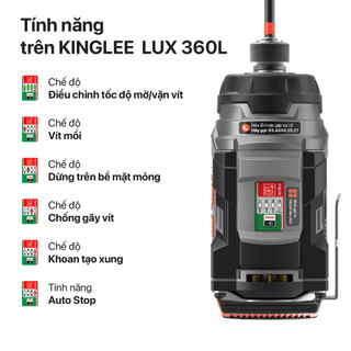 Máy Vặn Vít 360L King lee ,Có chế độ xung, 1Pin 4Cell+1Pin 8cell - Nhỏ Gọn - Cực Khỏe, Không Chổi Than