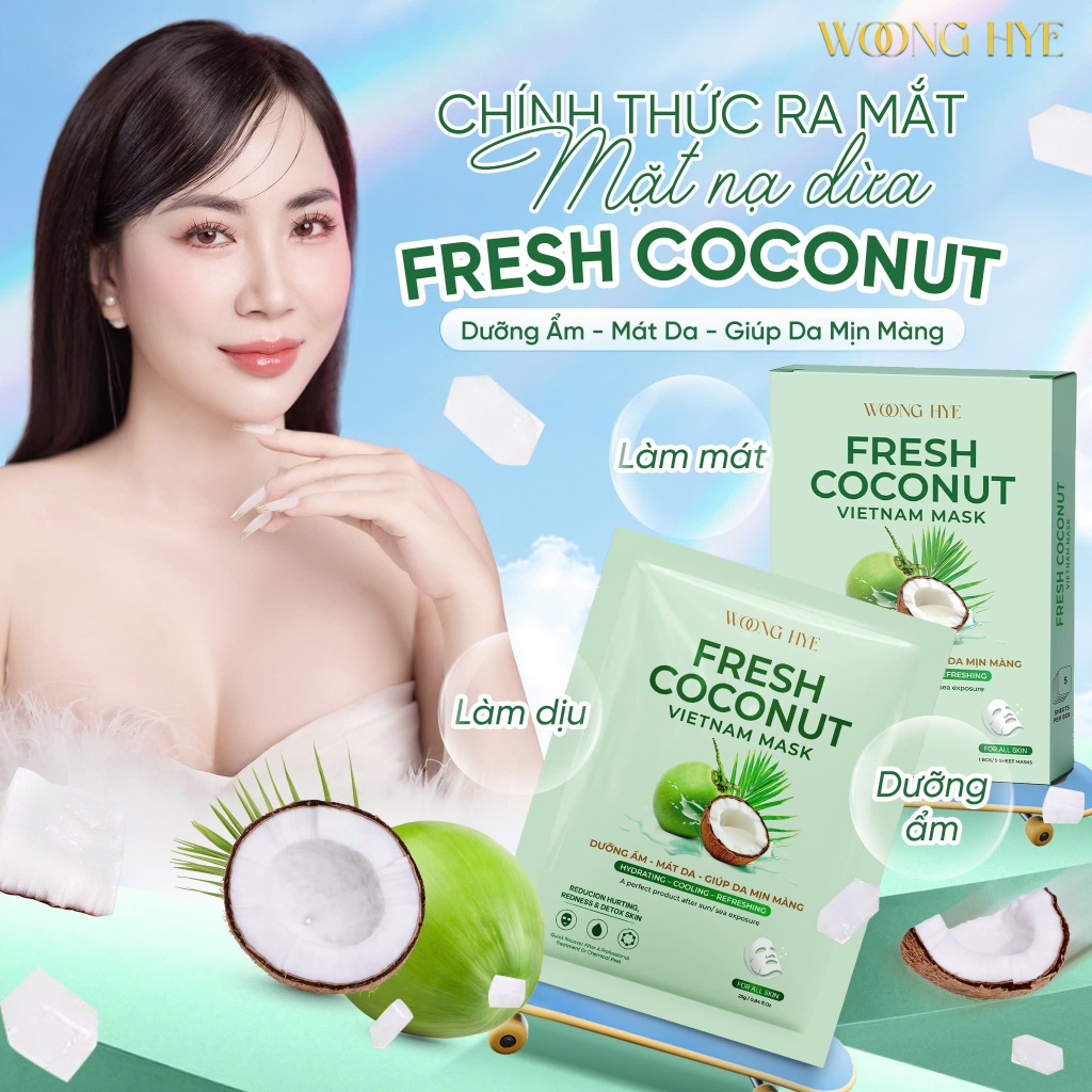 [HÀNG TẶNG] 1 miếng mặt nạ dừa Woong Hye, làm dịu da, cấp ấm chuyên sâu 25g