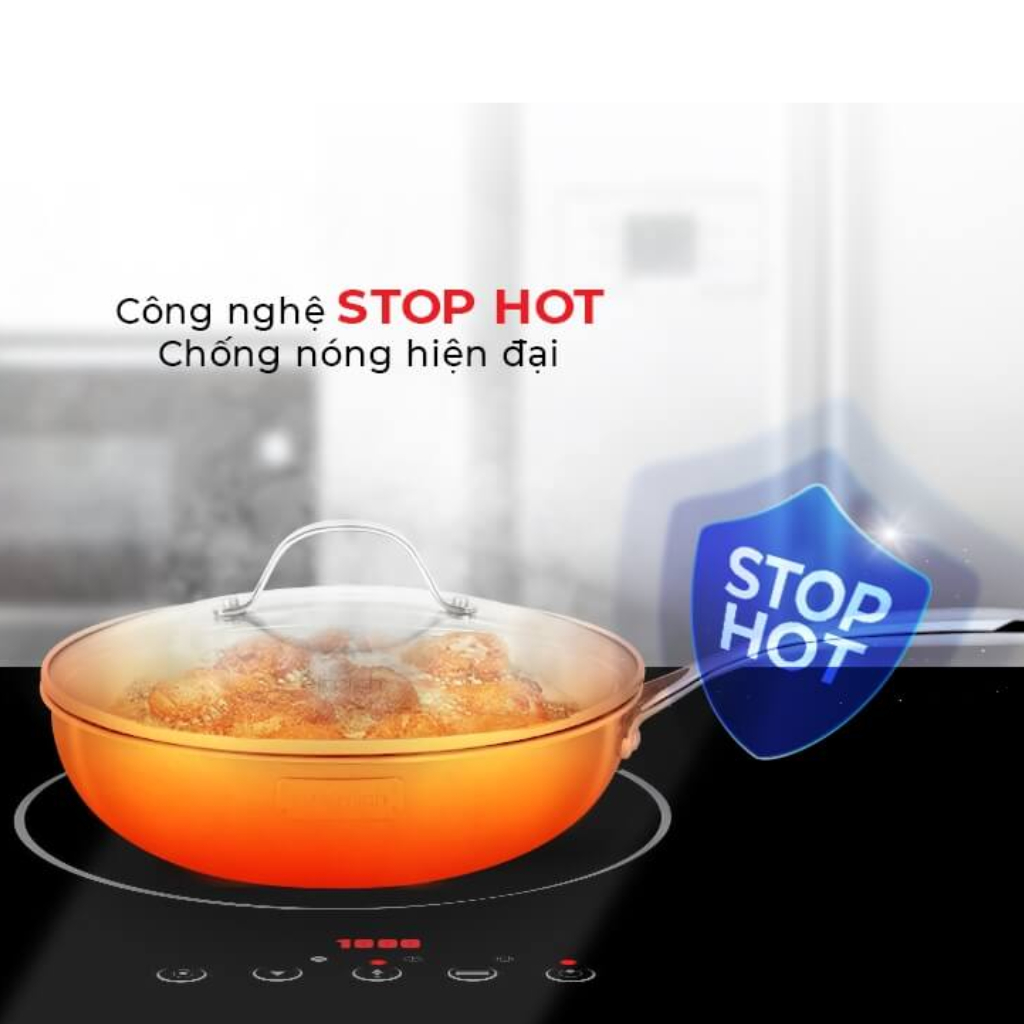 Chảo Xào Sâu lòng Inox 304 Nguyên Khối, 3 lớp liền thân Elmich Trimax 4846OL 26cm, Bếp Từ, Có Vung