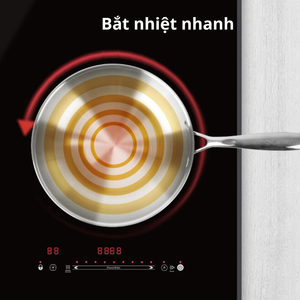 Chảo Xào Sâu lòng Inox 304 Nguyên Khối, 3 lớp liền thân Elmich Trimax 4846OL 26cm, Bếp Từ, Có Vung