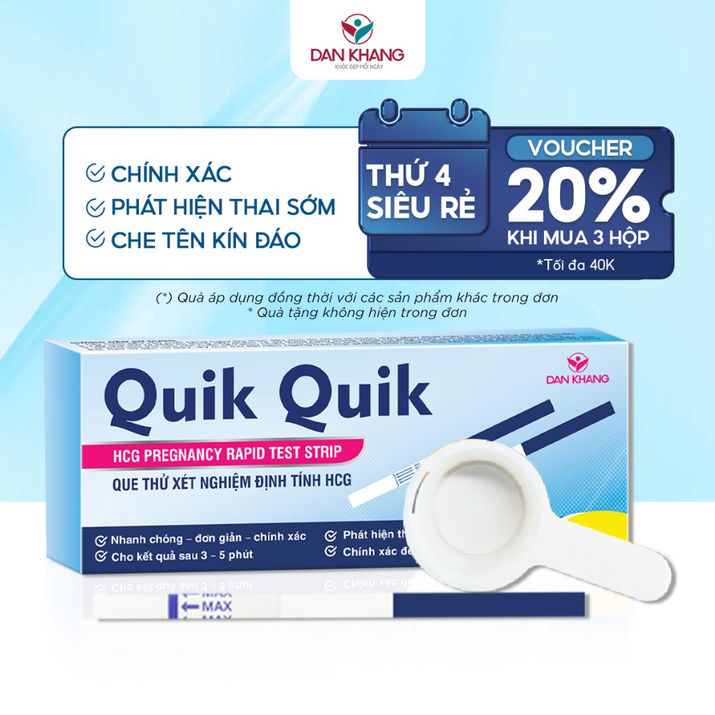 (HỎA TỐC + CHE TÊN) Que Thử Thai Phát Hiện Thai Sớm Sau 7 Ngày Quan Hệ Chính Xác Quik Quik Dân Khang