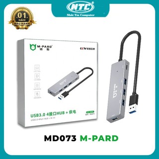 Bộ chia cổng USB M-PARD MD073 từ 1 USB 3.0 ra 4 USB 3.0 + nguồn phụ typeC giúp ổn định - max 5Gbps