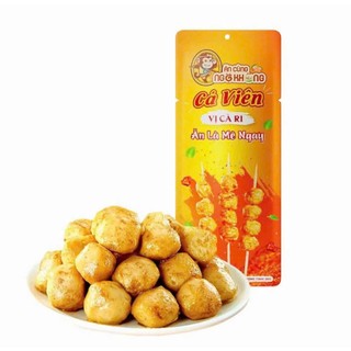 Combo Cá Viên Chiên Ăn Liền 20g – Vị Cà Ri / Tê Cay, Giá Tốt, Ăn Vặt Nội Địa Trung + Quà Tặng Tôm Nõn Chay Truyền Thống