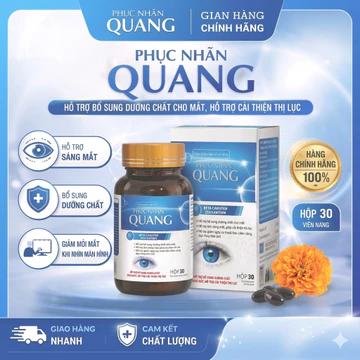 Viên Uống Bổ Mắt Phục Nhãn Quang Giúp Tăng Cường Thị Lực Giảm Mỏi Mắt, Mờ Mắt, Khô Mắt (Hộp 30 Viên)
