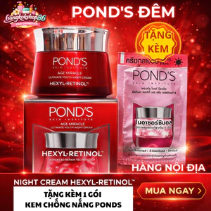 Kem Pond’s Đêm Thái Lan Age Miracle Night Cream Hexyl-Retinol Dưỡng Ẩm Da Mịn Màng Rạng Rỡ