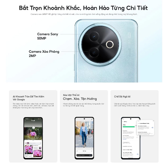 Điện thoại vivo Y39 5G 8GB + 256GB | Màn Hình 6.68" | Pin 6500 mAh | Kháng Nước và Chống Bụi IP64 - ảnh 5