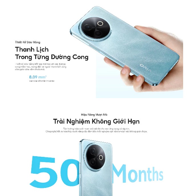 Điện thoại vivo Y39 5G 8GB + 256GB | Màn Hình 6.68" | Pin 6500 mAh | Kháng Nước và Chống Bụi IP64 - ảnh 4