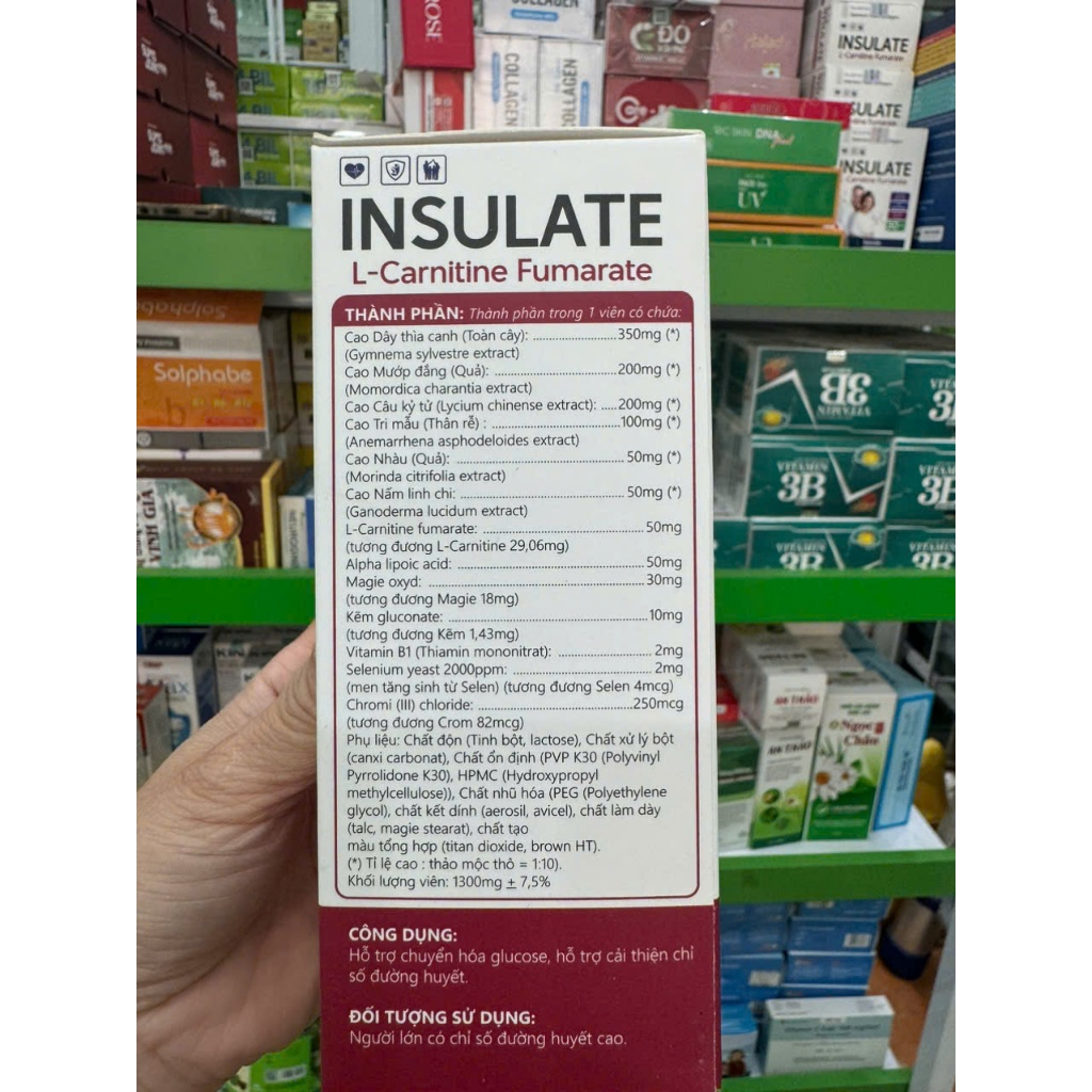 Viên Tiểu Đường INSULATE - Hỗ Trợ Giảm & Ổn Định Đường Huyết (Hộp 30 Viên)