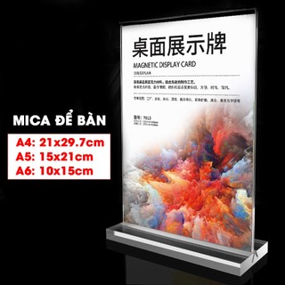 (Xuất hoá đơn VAT) Bảng mica trong suốt đế trong, Bảng menu mica A4, A5, A6, Bảng quét mã QR