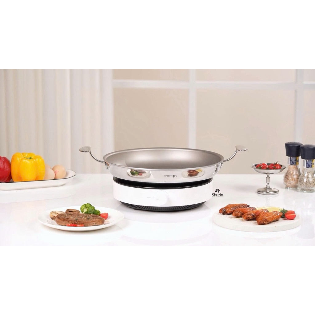 CHẢO NƯỚNG O846 OYATTON INOX KHÔNG DÍNH VI ĐIỂM 30CM