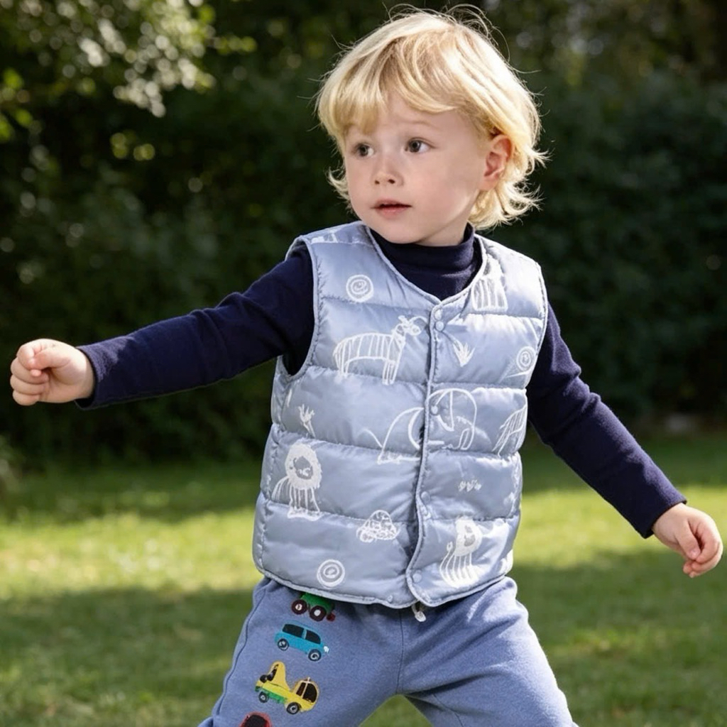 Áo phao gile bé trai bé gái D292 5Y (21-23kg) – Áo gile giữ ấm siêu xinh xuất dư