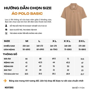 Áo Polo Nam MENTORIS Vải Coolmax Cao Cấp,Form Regular Fit,Phong Cách Sang Trọng,Bản Giới Hạn MPS215R