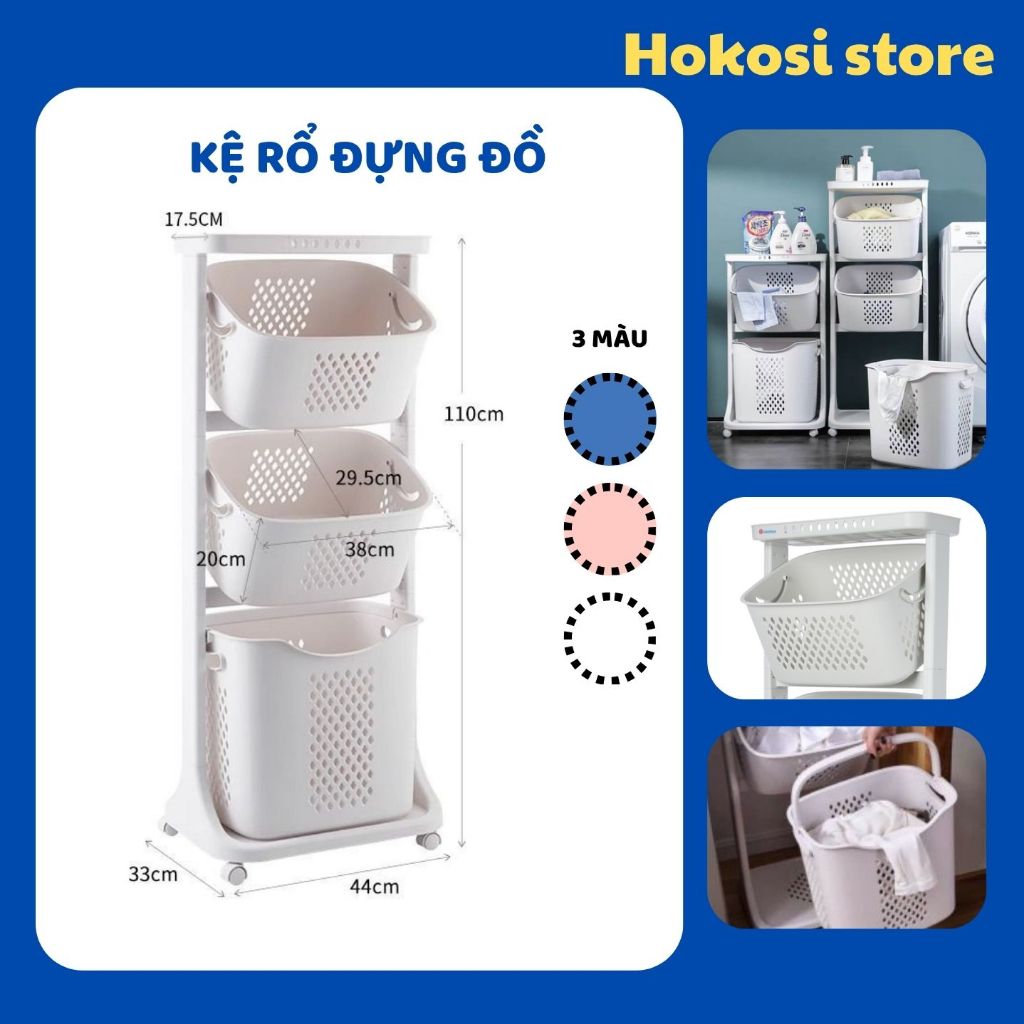 Kệ Rổ Nhựa 3 Tầng Đựng Đồ Cho Bé, Kệ Nhựa Đựng Đồ Đa Năng Có Bánh Xe, Giá Để Đồ Nhà Tắm, Kệ Nhà Bếp, Giỏ Đựng Đồ Đa Năng
