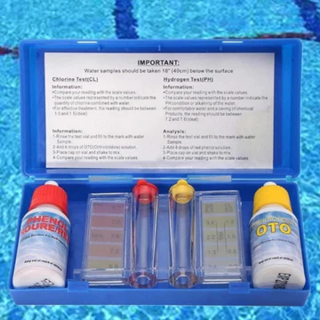 Hộp thử nước bể bơi, bộ dụng cụ test nước hồ bơi, hộp test pH và Clo hồ bơi