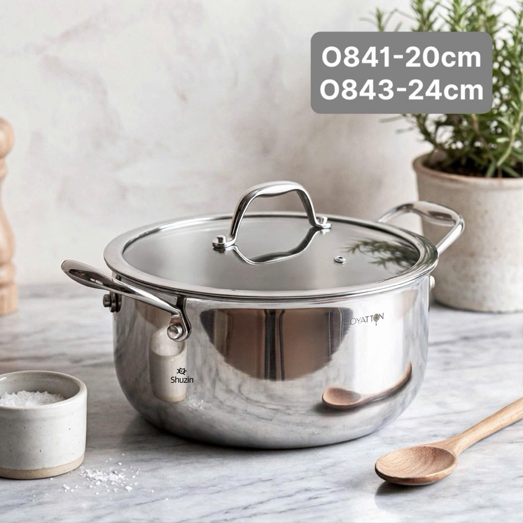 NỒI CANH INOX KHÔNG DÍNH VI ĐIỂM OYATTON 20CM/24CM