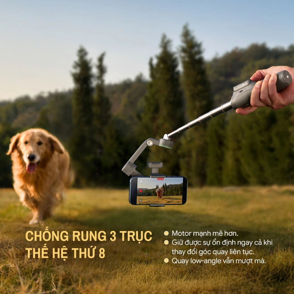 Gimbal chống rung điện thoại DJI Osmo Mobile 8P Chính hãng | Điều Khiển Từ Xa Chuyên Nghiệp
