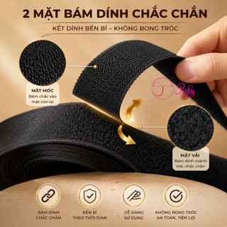 Băng Dính Gai Velcro Dán Xé 2 Mặt Cuộn 25M, khóa nhám (KHÔNG KEO) Độ Bám Dính Cao | Đủ Size 1.5cm, 2cm, 3cm, 4cm, 5cm