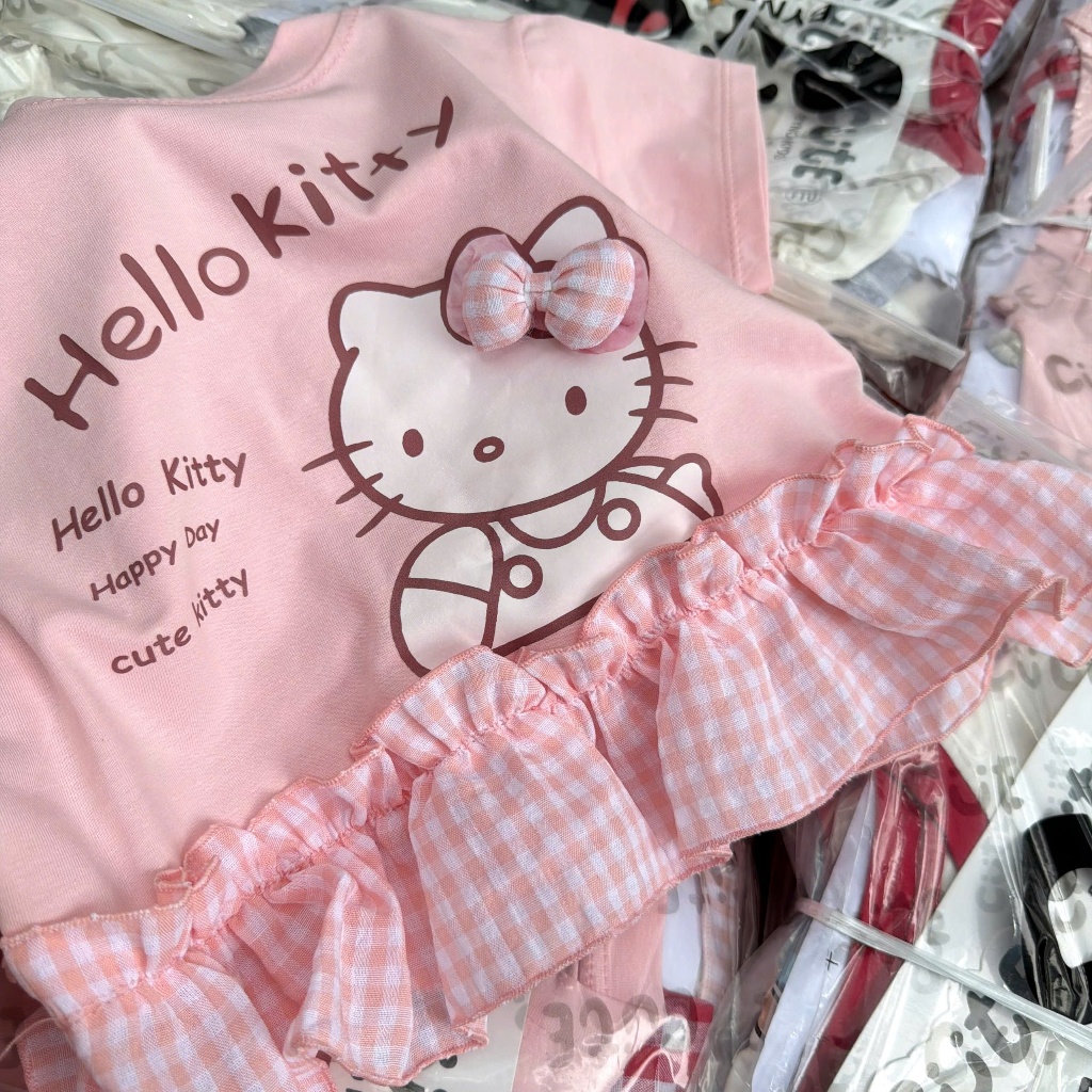 Combo 2 Áo Thun Bé Gái Voi Kids Style - Áo Kiểu Cách Điệu Phối Nơ & Bèo Nhún Siêu Xinh Cho Bé Đi Chơi